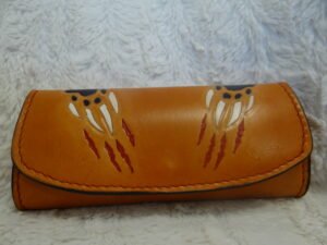 Etui lunettes cuir chamois