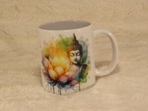 Mug Fleur de Lotus et Bouddha en céramique