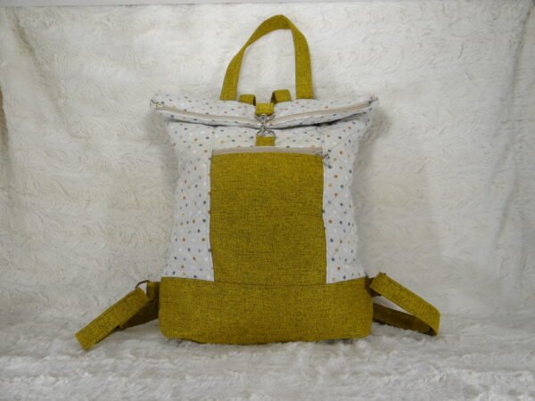 DSC01583 Sac à dos Jaune et Pois Colorés