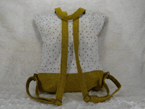 DSC01585 Sac à dos Jaune et Pois Colorés