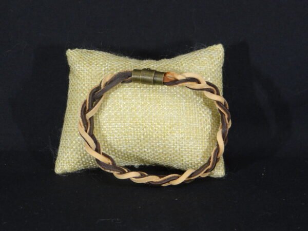 DSC01954 Bracelet tressé à la main en cuir véritable
