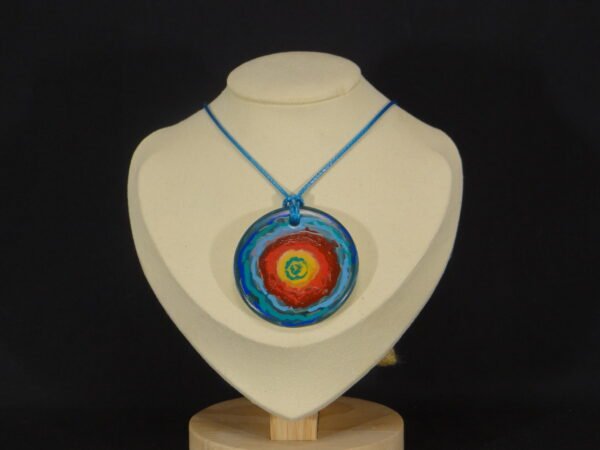 DSC02024 Colliers pendentif rond en porcelaine