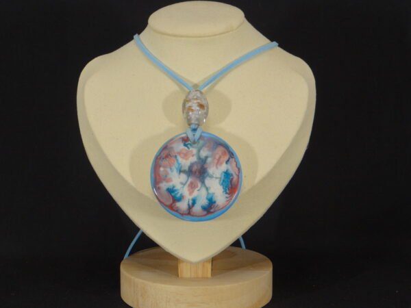 DSC02043 Colliers pendentif rond en porcelaine et perle décorative