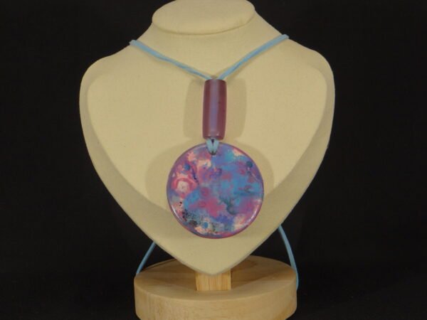 DSC02044 Colliers pendentif rond en porcelaine et perle décorative