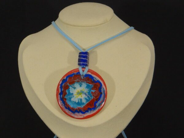 DSC02053 Colliers pendentif rond en porcelaine et perle décorative