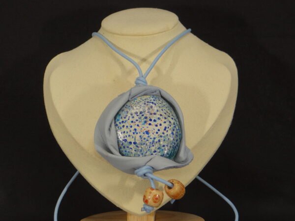 DSC02111 Colliers en cuir et en argile peints à la main - Modèle "Galaxie"