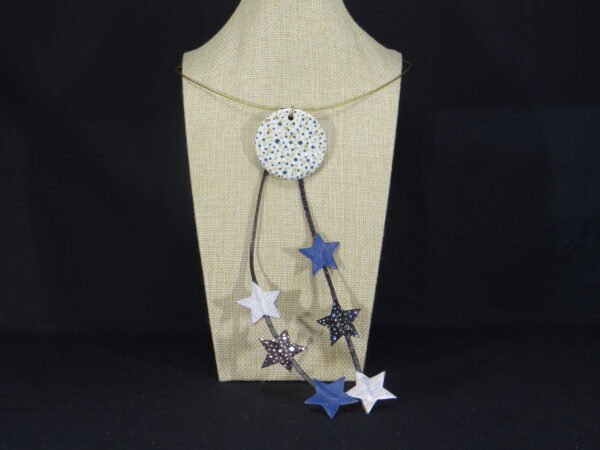 DSC02192 Colliers en porcelaine et cuir - Modèles "étoiles"